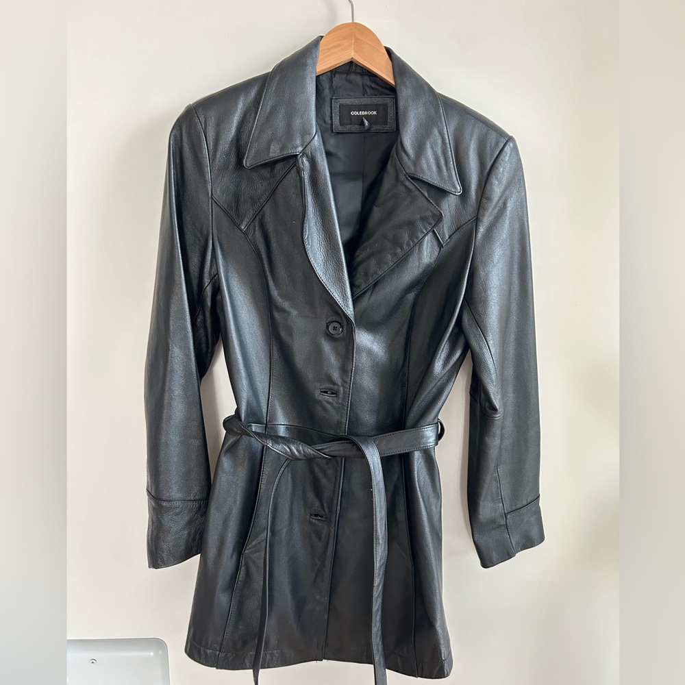 Colebrook Leather Belted Jacket/blazer